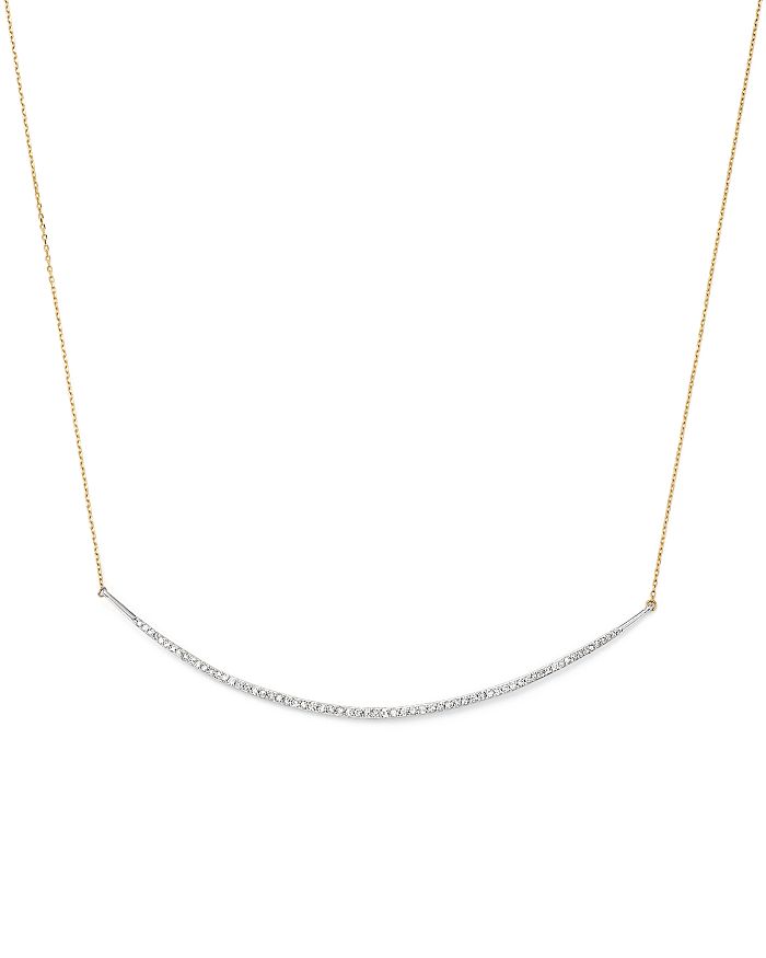 Shop Adina Reyter Sterling Silver & 14k Yellow Gold Pave Diamond Curve Choker Necklace, 13 In Gold/silver