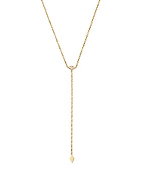 DIAMOND BLOSSOM LARIAT NECKLACE, WHITE GOLD AND DIAMONDS - Categories  Q94323