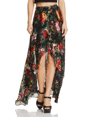 Alice and Olivia - Kirstie Floral Burnout High/Low Maxi Skirt