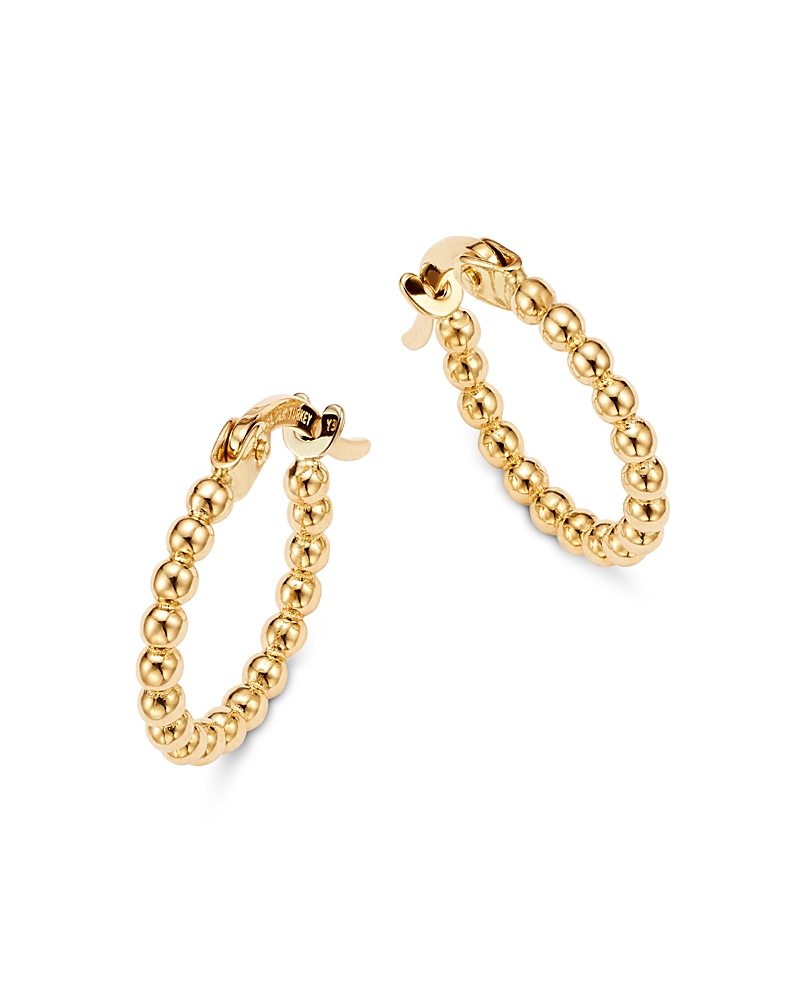 Moon & Meadow Beaded Hoop Earrings in 14K Yellow Gold - Exclusive