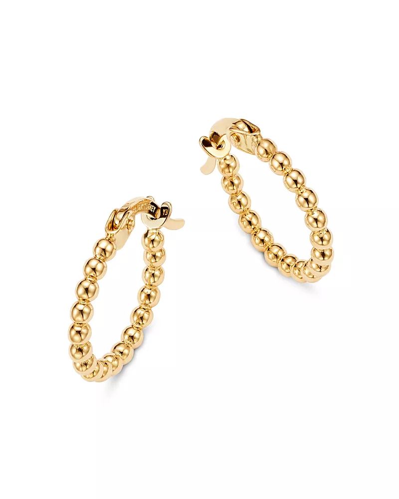 Moon & Meadow Beaded Hoop Earrings in 14K Yellow Gold - Exclusive