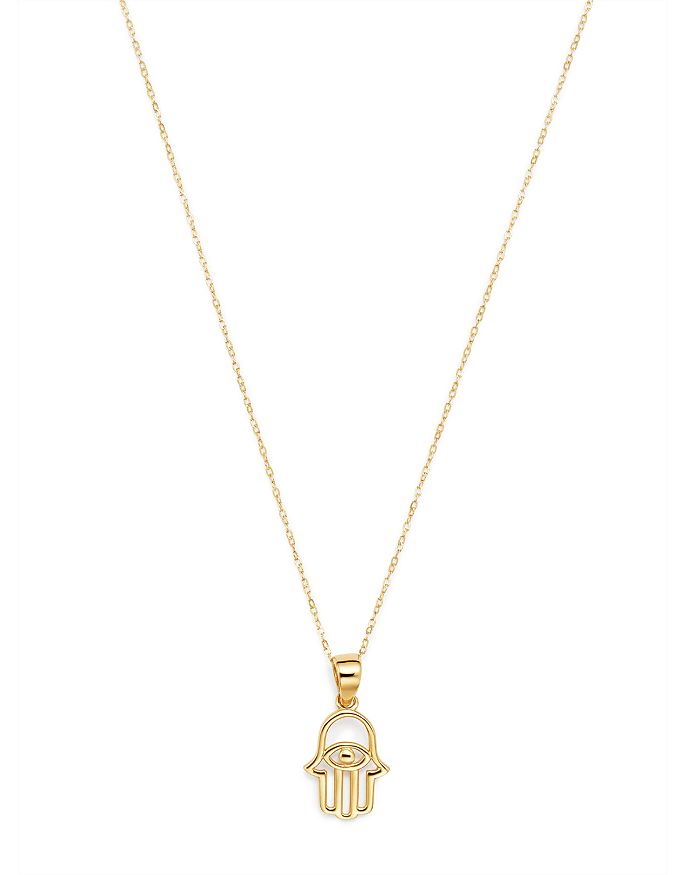 Moon & Meadow Hamsa Hand Pendant Necklace In 14k Yellow Gold, 16 - 100% Exclusive