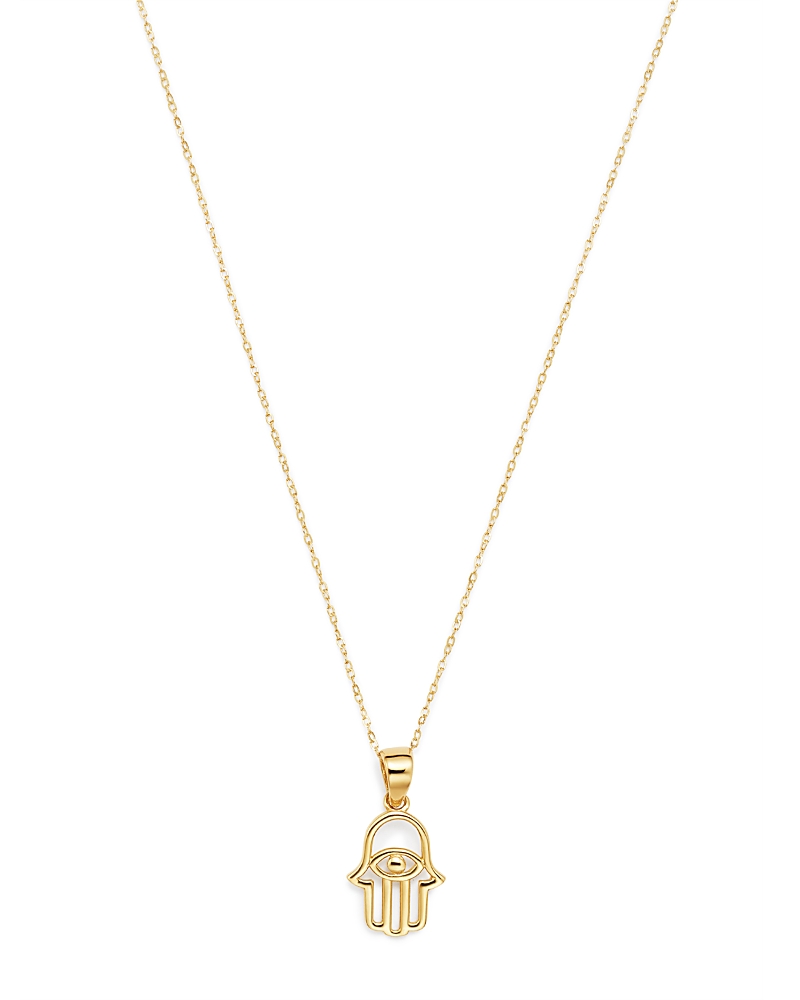 Moon & Meadow Hamsa Hand Pendant Necklace in 14K Yellow Gold, 16 - Exclusive
