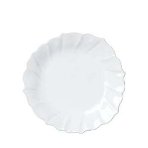 Vietri Incanto Ruffle Stoneware Salad Plate In White