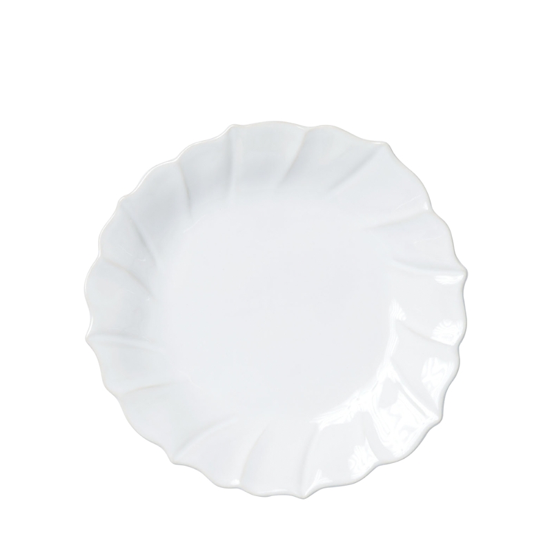 Vietri Incanto Stone Ruffle Salad Plate, White In White