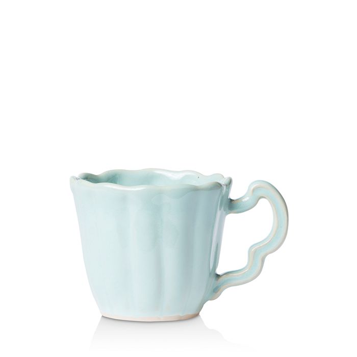 Vietri Incanto Scallop Stoneware Mug In Aqua