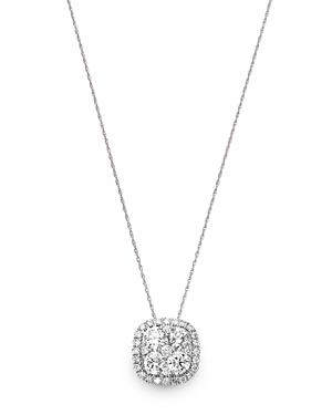 BLOOMINGDALE'S DIAMOND CLUSTER PENDANT NECKLACE IN 14K WHITE GOLD, 2.0 CT. T.W. - 100% EXCLUSIVE,WC8432D