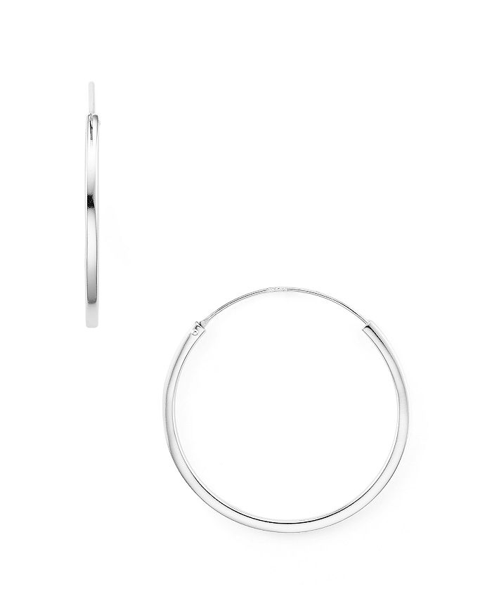 Argento Vivo Thick Endless Hoop Earrings In Silver