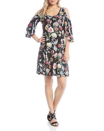 Karen Kane Cold-Shoulder Floral Dress | Bloomingdale's