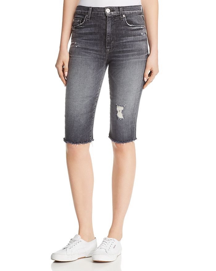 Over the knee denim shorts discount