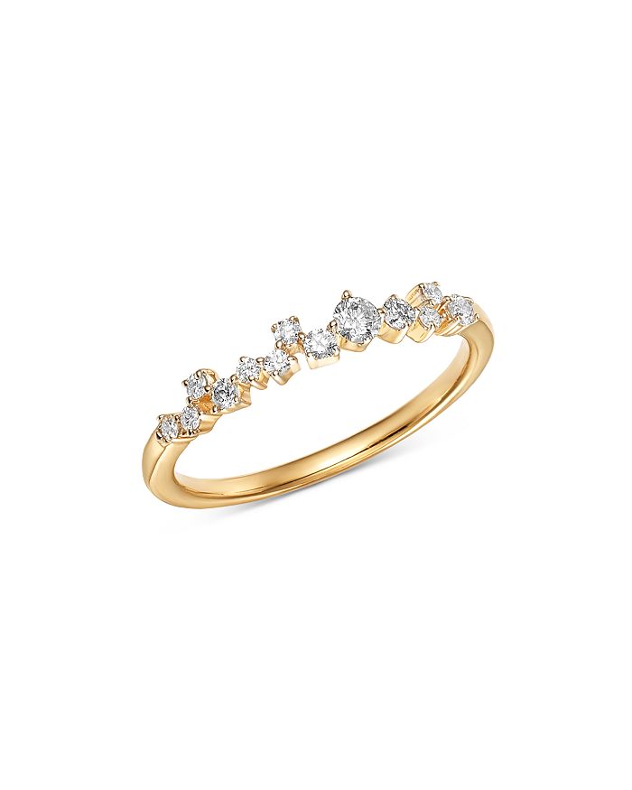 Adina Reyter 14k Yellow Gold Scattered Diamond Row Ring In White/gold