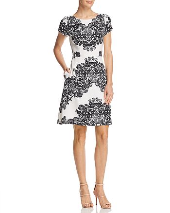 Adrianna Papell Lace Print Dress | Bloomingdale's