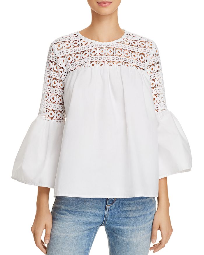 Endless Rose Louvre Lace-Inset Top | Bloomingdale's