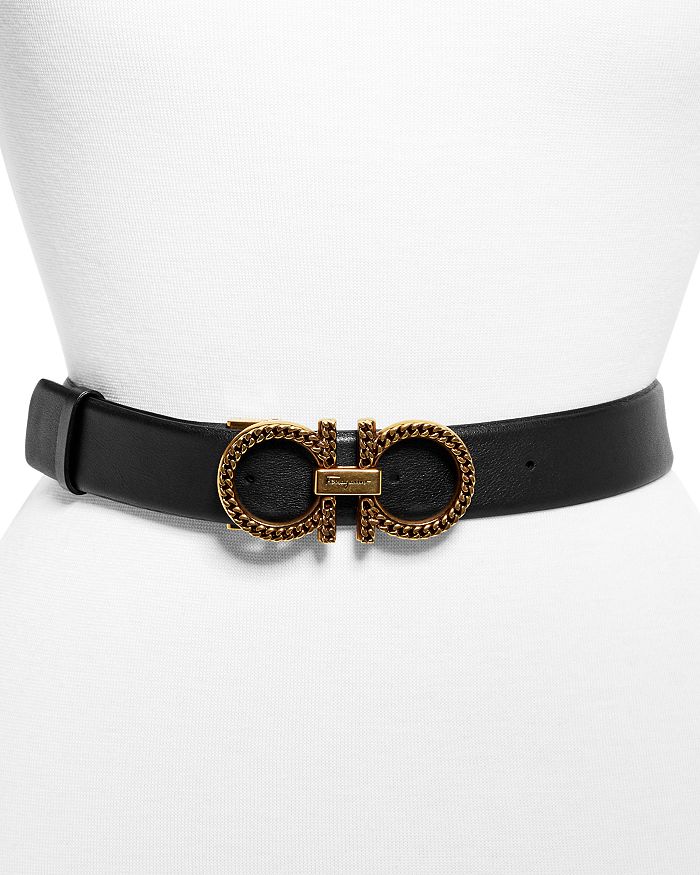 Salvatore Ferragamo Women&#39;s New Gancini Chain Belt In Nero Black/gold | ModeSens