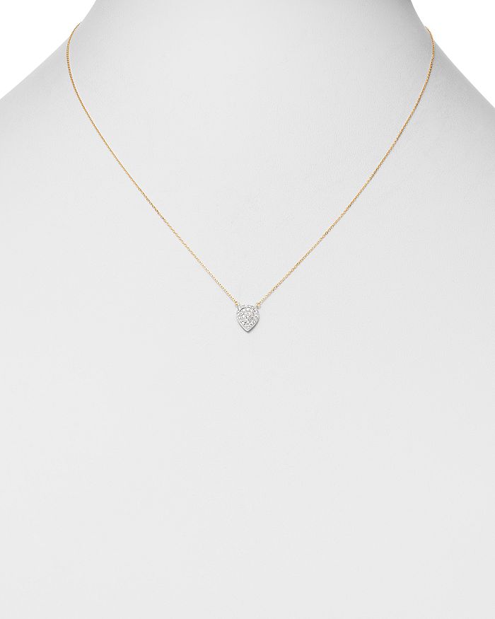 Shop Adina Reyter Solid Pave Teardrop Necklace, 17 In White/gold