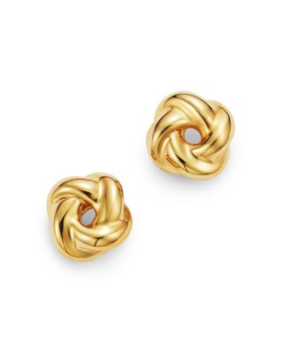 14k yellow gold knot stud earrings