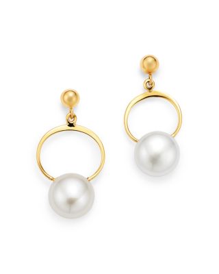 Bloomingdale's Fine Collection - Cultured Freshwater Pearl Swing Earrings in 14K Yellow Gold