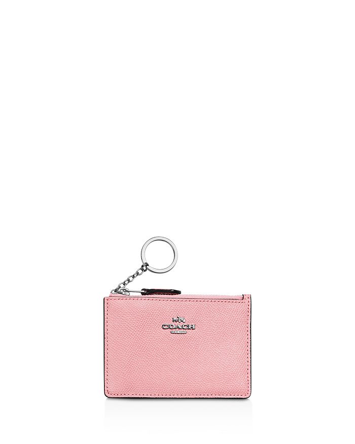 COACH Small Wallet In Crossgrain Leather in Pink