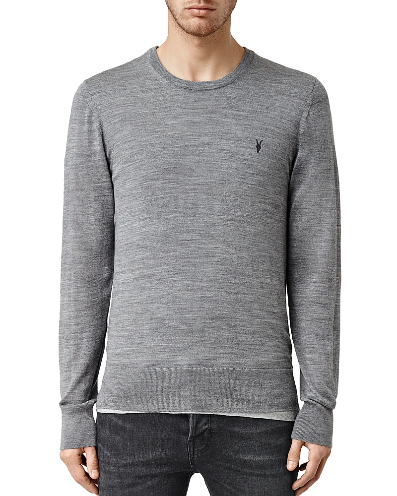 Allsaints Ivar Slim Fit Crewneck Wool Sweater In Gray