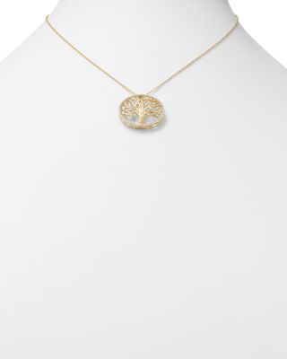 Diamond Tree of Life Pendant in 14K Yellow Gold, 0.40 tcw 