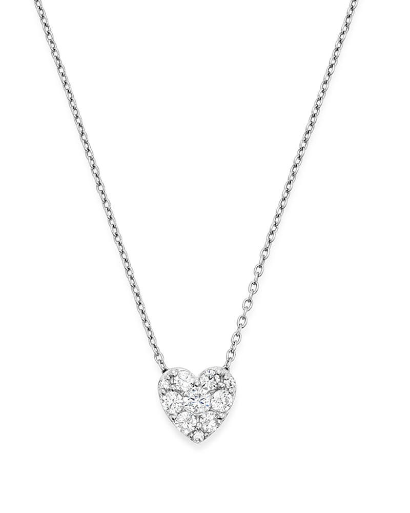 Diamond Heart Pendant Necklace in 14K White Gold, 0.50 tcw - Exclusive