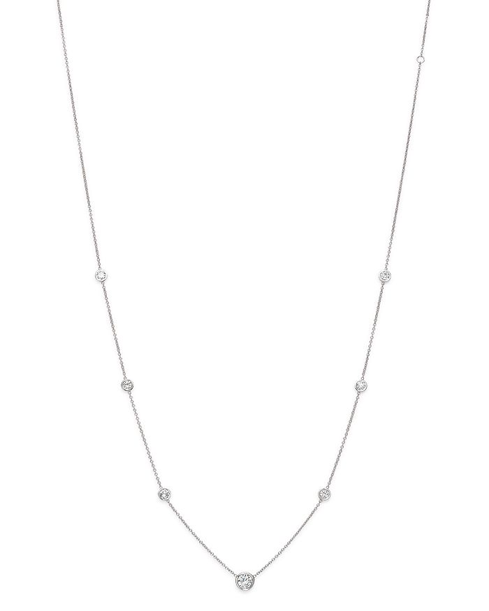 Bloomingdale's Diamond Station Necklace In 18k White Gold, 1.0 Ct. T.w.