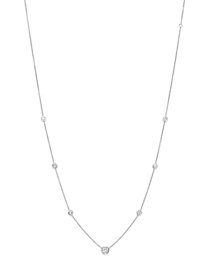 Diamond Station Necklace in 18K White Gold, 1.0 ct. t.w.
