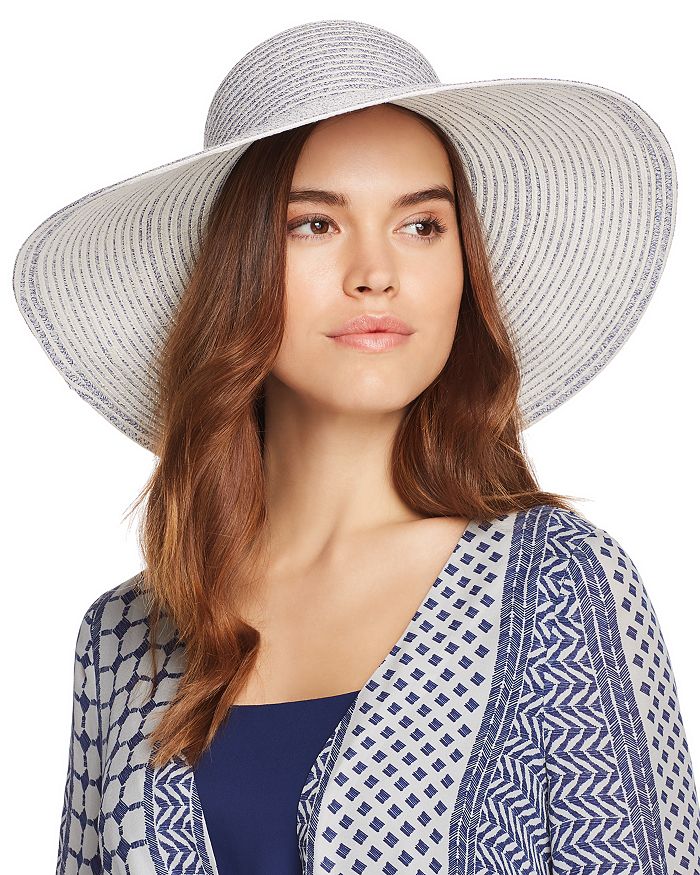 Aqua Two-tone Packable Floppy Hat In Blue