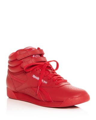 all red reebok high tops