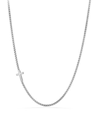 Pav&eacute; Cross Necklace with Black Diamonds