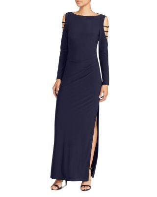 ralph lauren cold shoulder gown