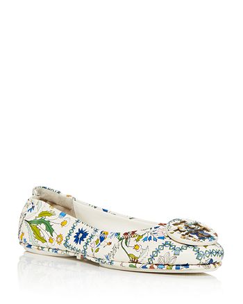 Tory Burch Minnie Ivory Meadow Folly Travel Ballet Flats | Bloomingdale's