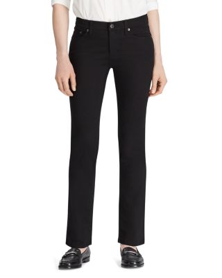 black straight cut jeans womens