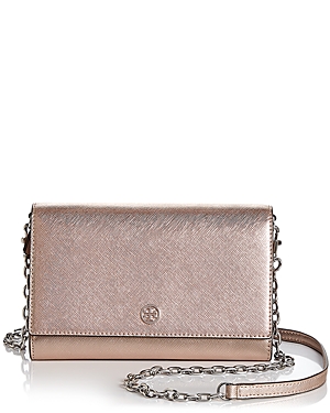 TORY BURCH ROBINSON LEATHER CHAIN WALLET,49289