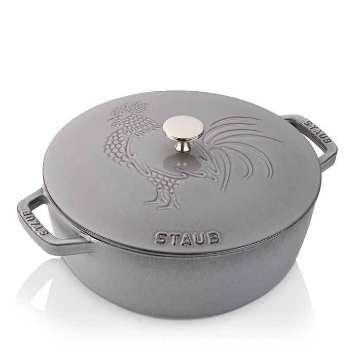 Shop Staub 3.75-quart Essential French Oven, Rooster Lid In Graphite