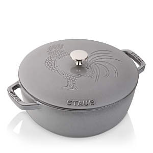 Staub 3.75-quart Essential French Oven, Rooster Lid In Gray