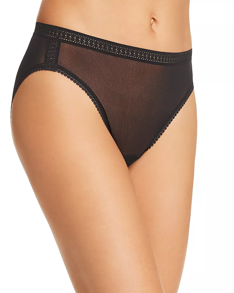 On Gossamer Mesh High-Cut Briefs