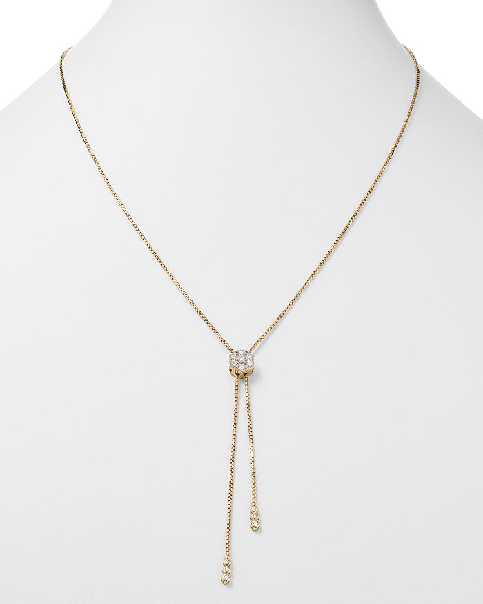 Shop Bloomingdale's Diamond Flower Bolo Necklace In 14k Yellow Gold, 0.85 Ct. T.w. - 100% Exclusive In White/gold