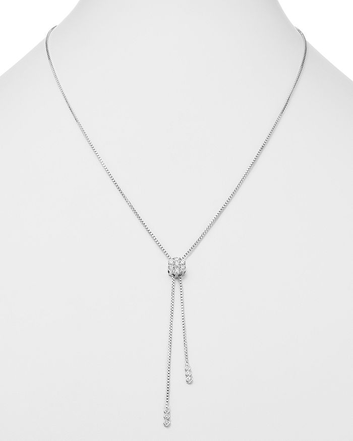Shop Bloomingdale's Diamond Flower Bolo Necklace In14k White Gold, 1.50 Ct. T.w. - 100% Exclusive