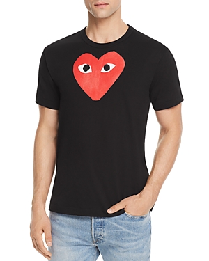 Comme Des Garçons Play Comme Des Garcons Play Heart Print T-shirt In Black