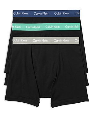 Calvin Klein Men's Cotton Stretch Boxer Briefs 3-pack Nu2666 In Black/blue/gray