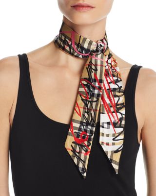 burberry silk skinny scarf