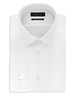 Shop The Men's Store At Bloomingdale's Solid Stretch Slim Fit Dress Shirt - 100% Exclusive In White