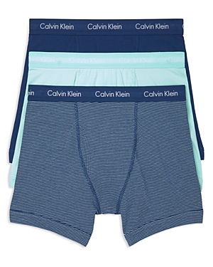 Calvin Klein Men's Cotton Stretch Boxer Briefs 3-pack Nu2666 In Blue Multi