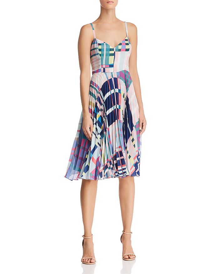 Parker Dress in Blue Geo Stripe