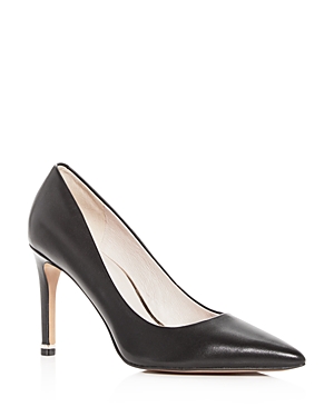 Shop Kenneth Cole Women's Riley Pointed Toe Pumps In Black Leather
