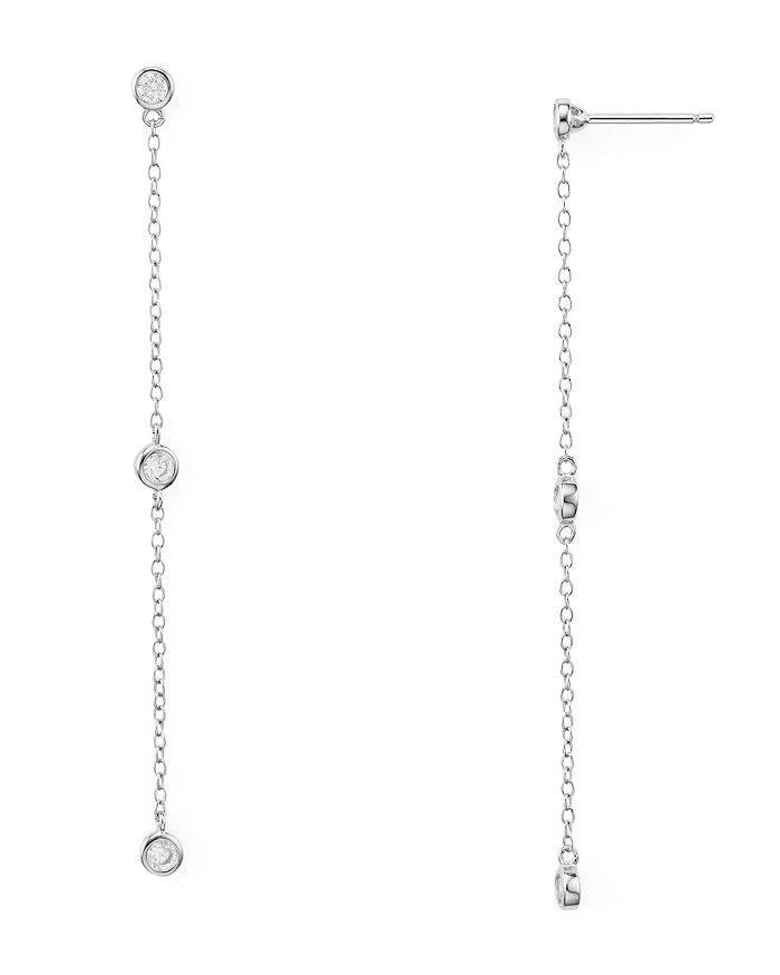 Aqua Linear Chain Drop Earrings In 18k Gold-plated Sterling Silver Or Platinum-plated Sterling Silver - 1