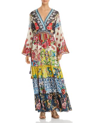 Johnny Was Dibble Mixed-Print Tiered Maxi Dress | Bloomingdale's