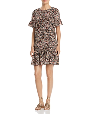 ALISON ANDREWS MICRO FLORAL RUFFLE DRESS,AMW7211