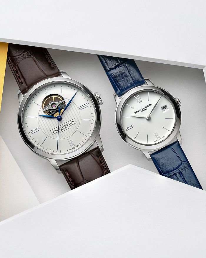 Shop Baume & Mercier Classima 10353 Watch, 31mm In White/blue